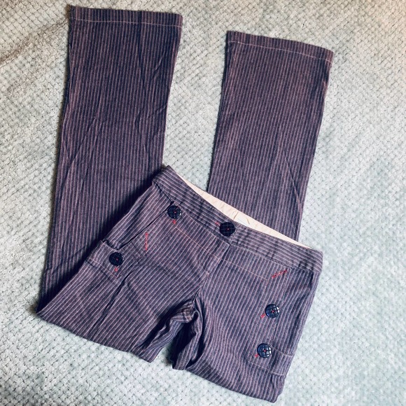 zinc Pants & Jumpsuits Vintage Low Rise Retro Y2k Pin Stripe Dress